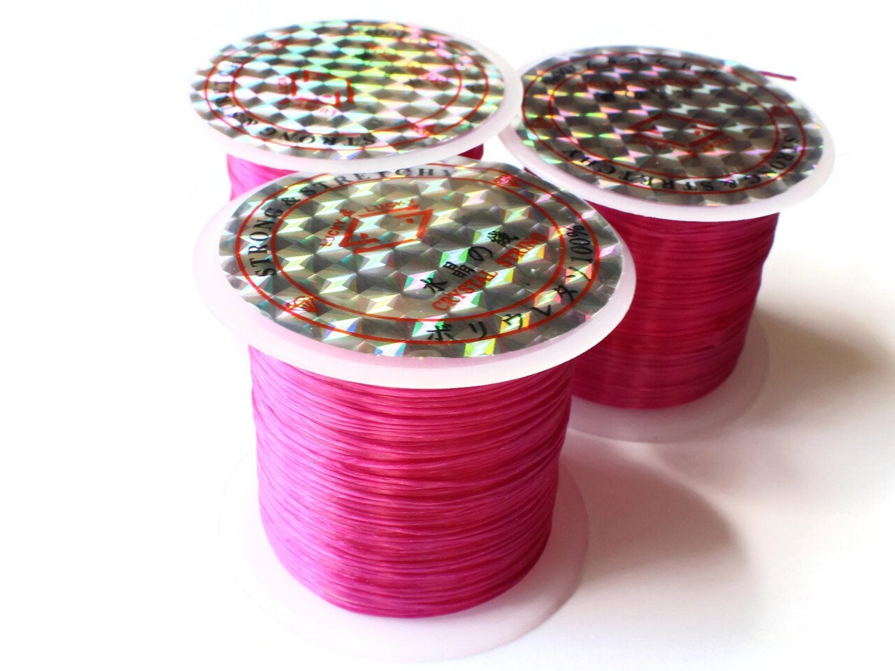 3 Rolls Thread Bright Purple Elastic Cord 0.8mm Elastic Thread 10 Meters per roll